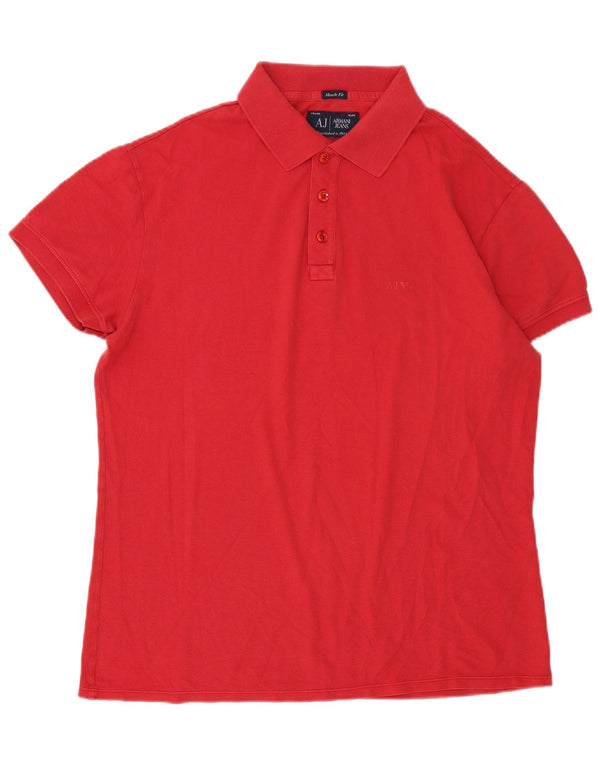 Armani Jeans Polo Muscular para Hombre Grande Rojo