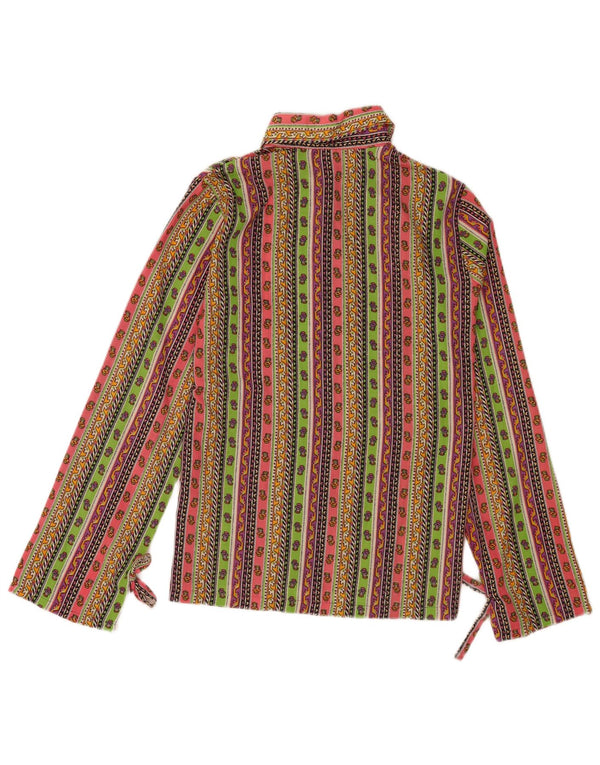 Vintage mujer camisa blusa Reino Unido 12 medio multicolor floral
