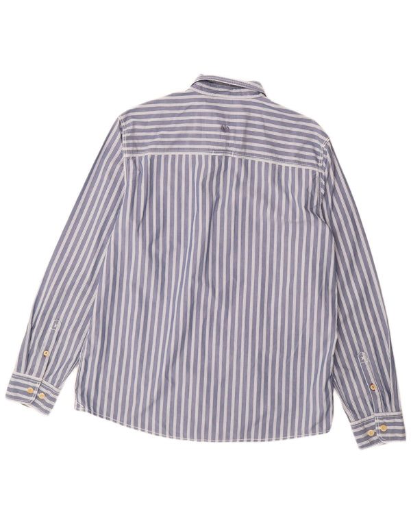 Camisa de hombre Fat Face Large de algodón con rayas diplomáticas azules