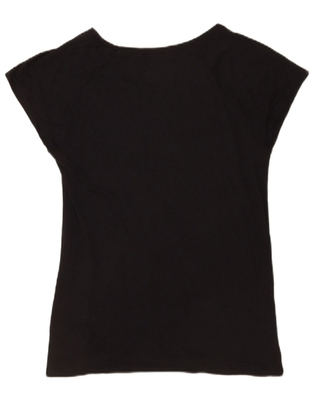 Zara Mujer Camiseta Gráfica Top UK 12 Medium Negro Algodón