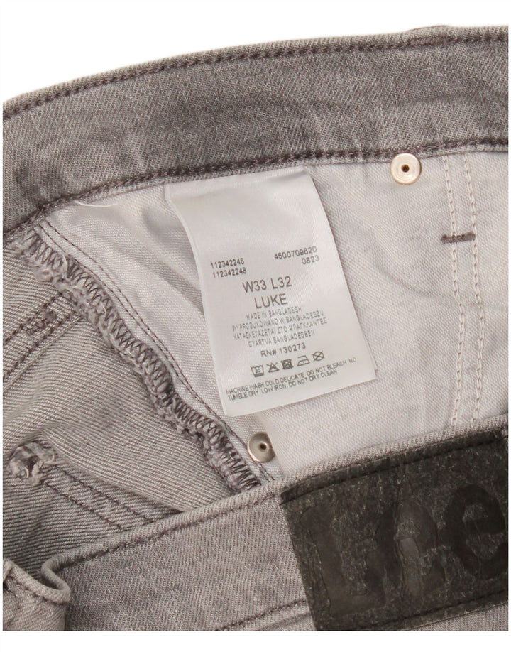 Vaqueros Lee Luke Slim para Mujer W33 L29 Algodón Gris