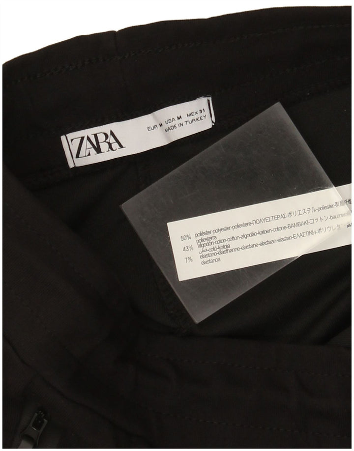 Zara Mujer Pantalón Chándal Mediano Negro Poliéster