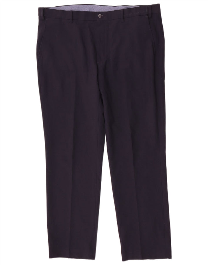 Marks & Spencer Pantalón de traje regular recto para hombre W40 L31 Azul marino