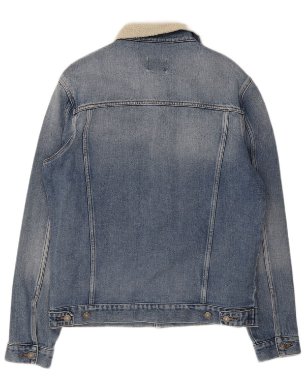 Lee Mens Riders Chaqueta Vaquera UK 40 Grande Azul Colorblock Algodón