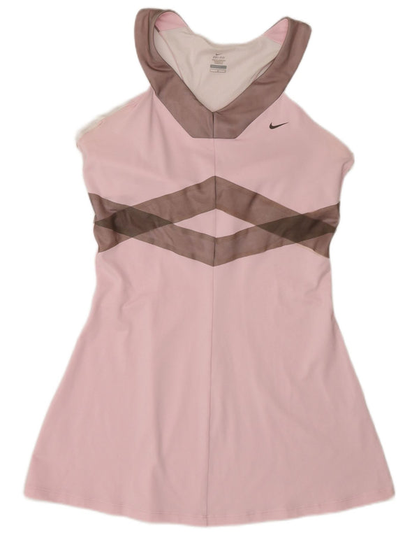 Nike Vestido de tenis sin mangas Dri Fit para mujer, talla grande, color rosa