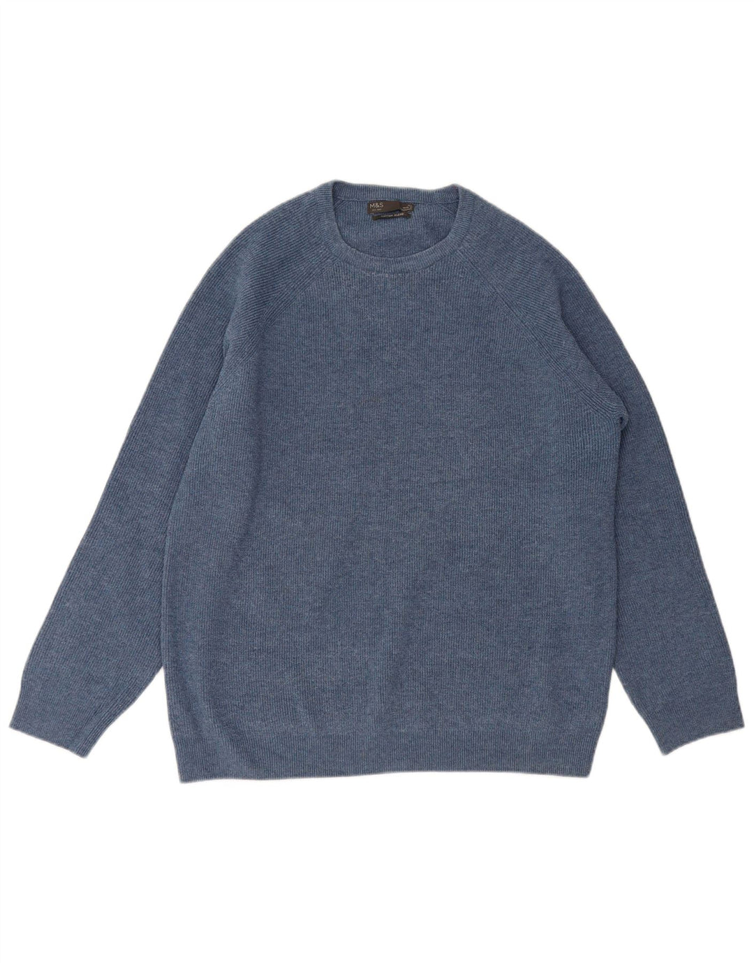 Marks & Spencer Jersey de cuello redondo para hombre XL Poliéster azul