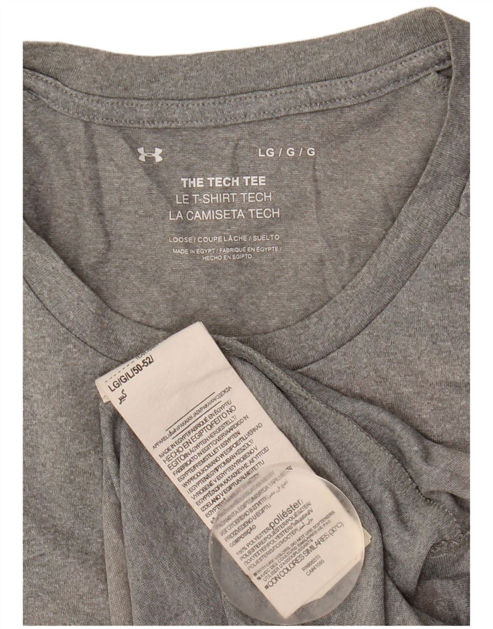 Under Armour - Camiseta para hombre, talla grande, poliéster moteado gris