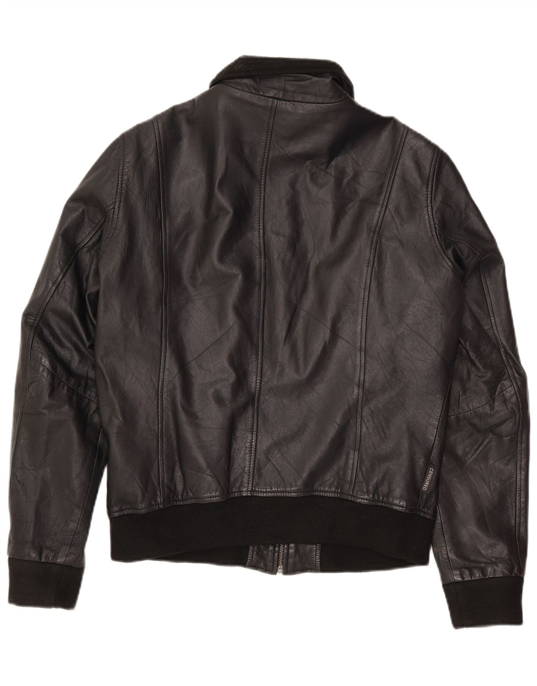 Chaqueta de cuero para mujer censurada Reino Unido 14 Cuero negro grande
