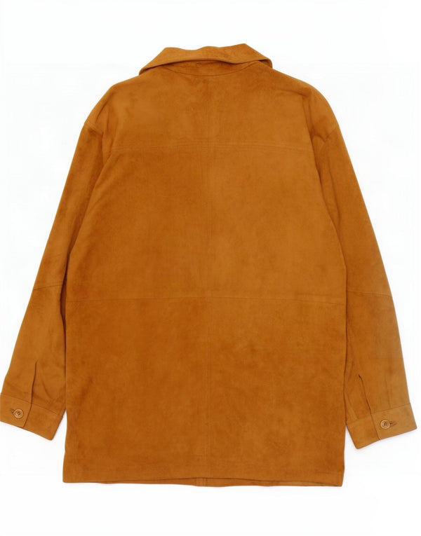 Vintage mujer fin de semana chaqueta de ante IT 42 cuero beige medio