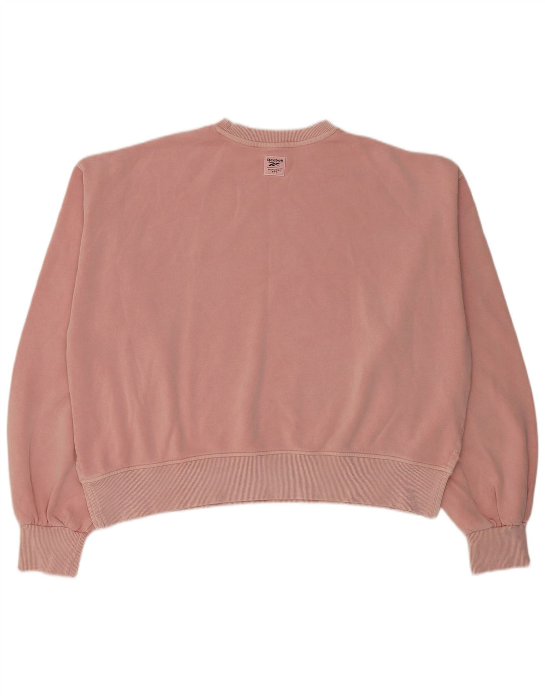 Reebok - Sudadera corta extragrande para mujer, talla 14, algodón rosa mediano