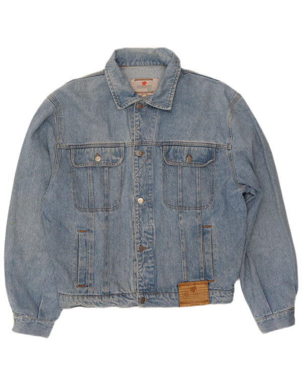 Vintage hombres chaqueta de mezclilla Reino Unido 40 azul grande