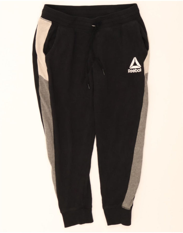 REEBOK Mens Tracksuit Trousers Joggers Medium  Black Colourblock Cotton Vintage Reebok and Second-Hand Reebok from Messina Hembry 