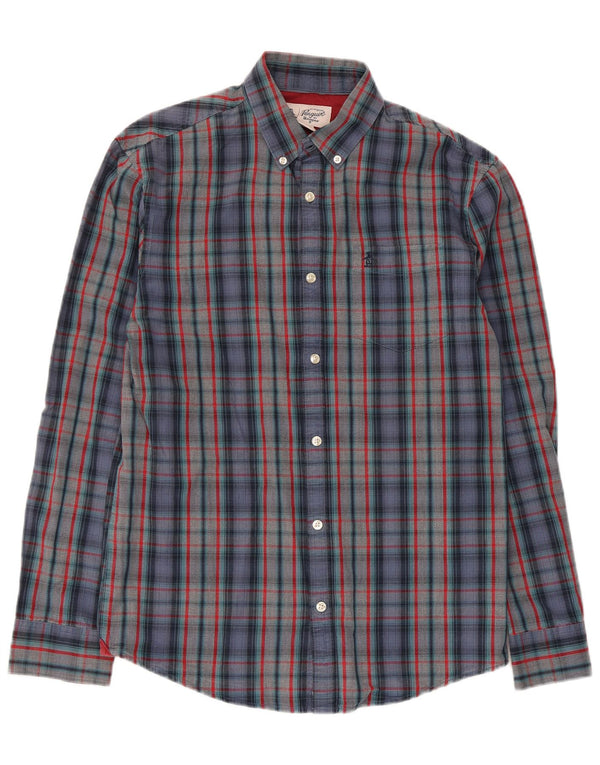 Camisa De Hombre Penguin Mediana De Algodón A Cuadros Multicolores