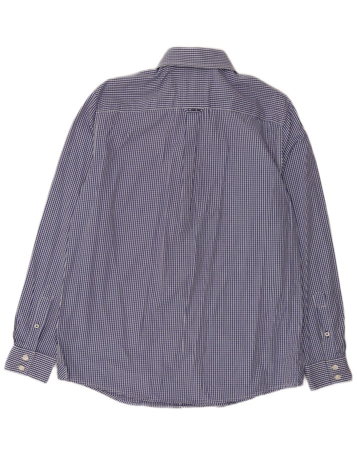 Crew Clothing Camisa de corte clásico para hombre Algodón a cuadros azul marino mediano