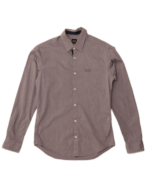 Camisa Hugo Boss Hombre Regular Fit Algodón Gris Pequeño