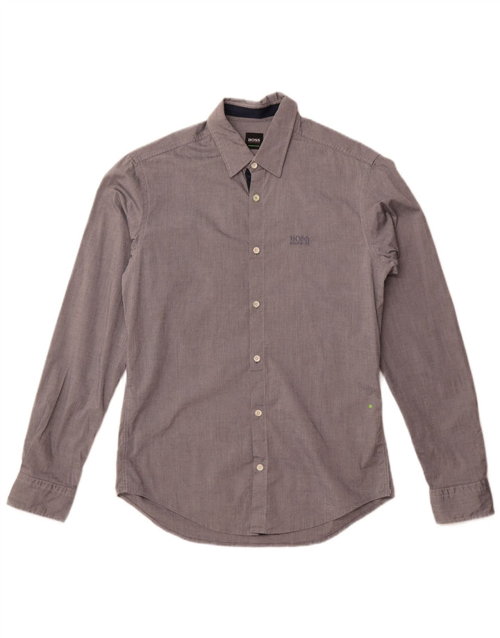 Camisa Hugo Boss Hombre Regular Fit Algodón Gris Pequeño