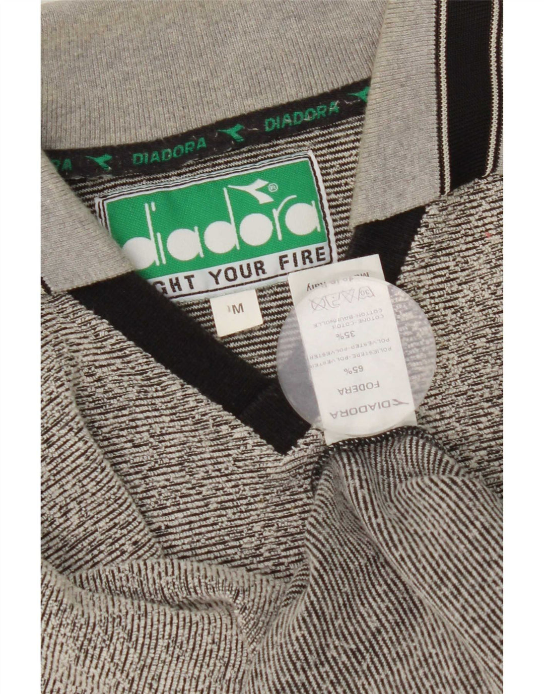 Polo Diadora Hombre Poliéster Rayas Gris Medio