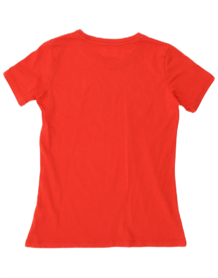 KAPPA Womens Graphic T-Shirt Top UK 12 Medium Red Cotton