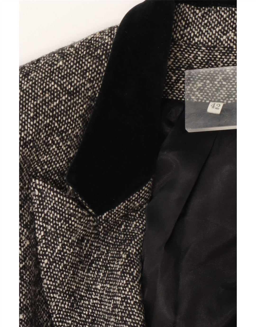 Vintage mujer 3/4 manga doble pecho chaqueta blazer IT 42 gris medio