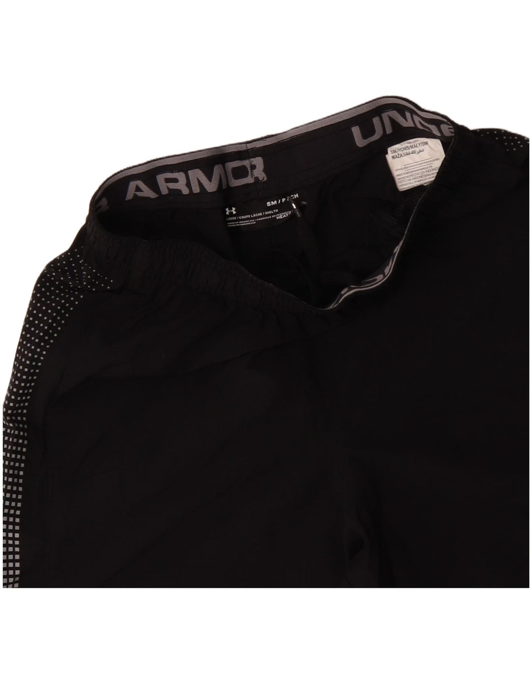 UNDER ARMOUR Pantalones cortos deportivos Heat Gear para hombre Poliéster manchado negro pequeño