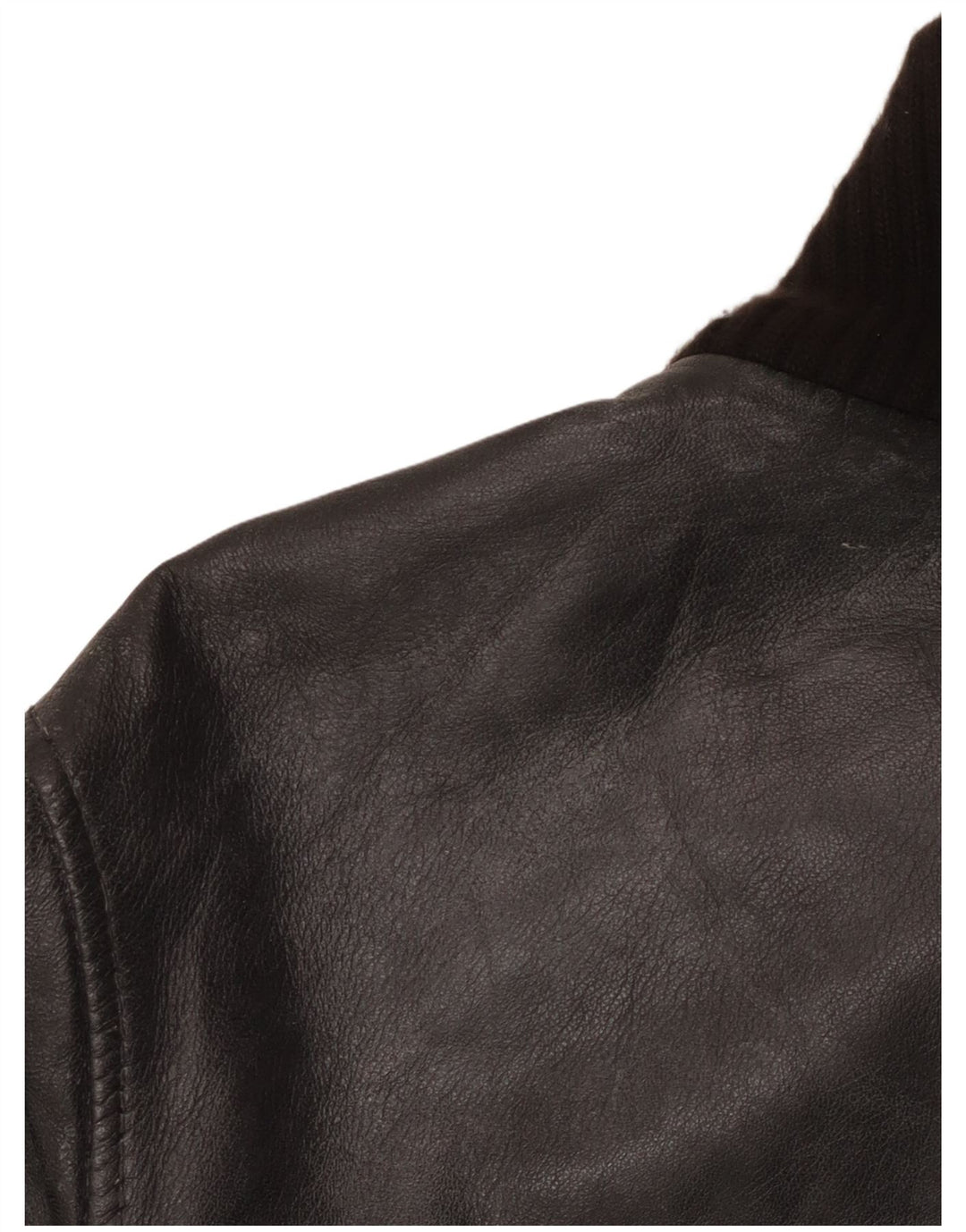 Vintage mujer bombardero chaqueta de cuero IT 50 cuero negro grande