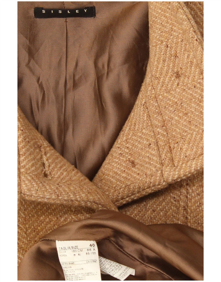 Abrigo Sisley Mujer IT 40 Small Beige Espiga Poliéster