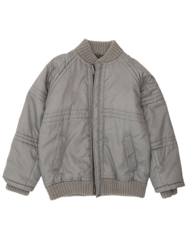 Chaqueta acolchada vintage para hombre Reino Unido 44 2XL Poliéster gris