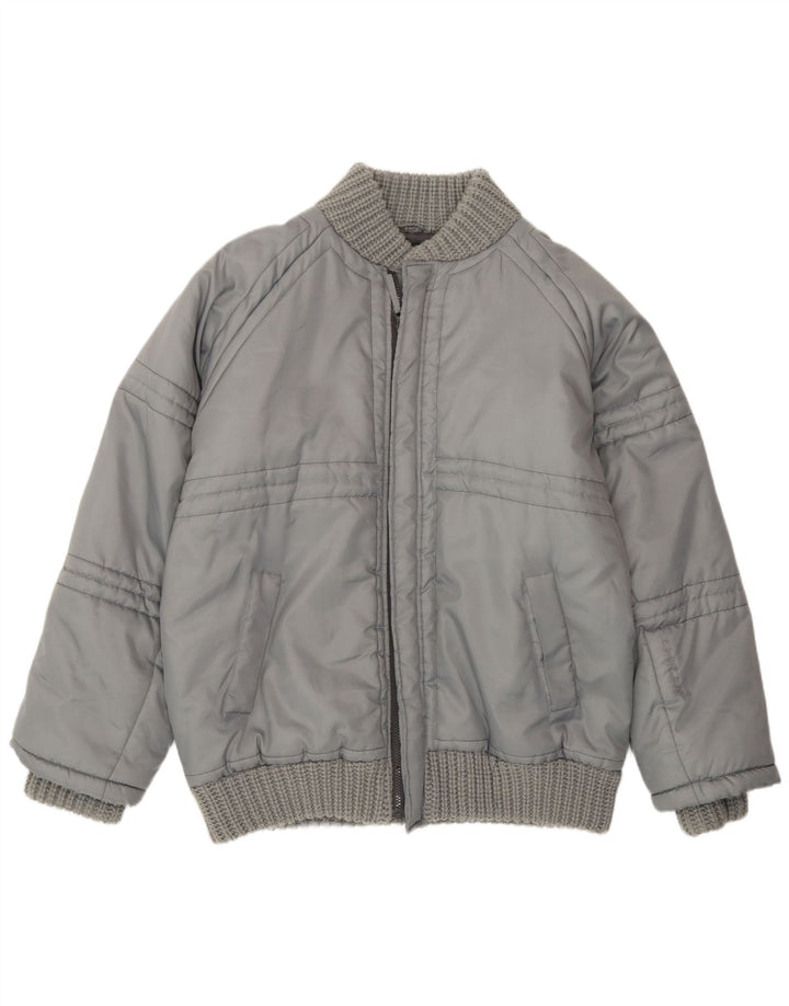 Chaqueta acolchada vintage para hombre Reino Unido 44 2XL Poliéster gris