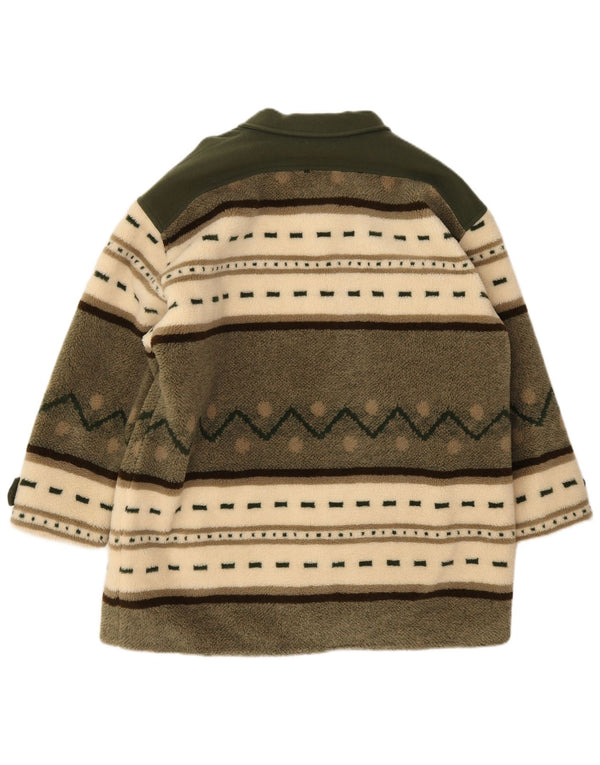 Vintage mujer polar abrigo de gran tamaño EU 40 bloque de color verde medio