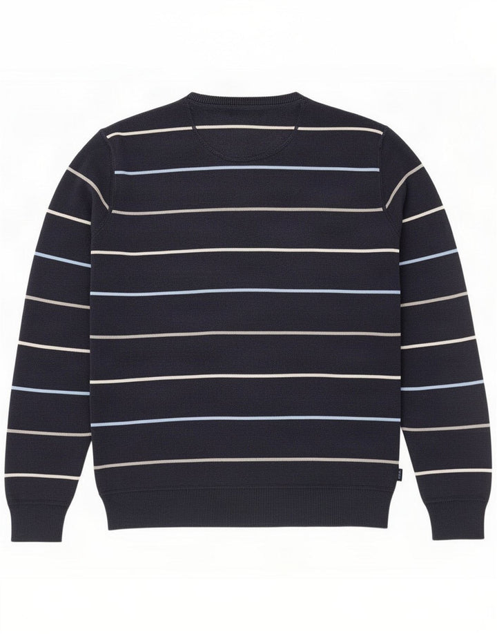 Gant Jersey de cuello redondo para hombre con rayas azul marino mediano