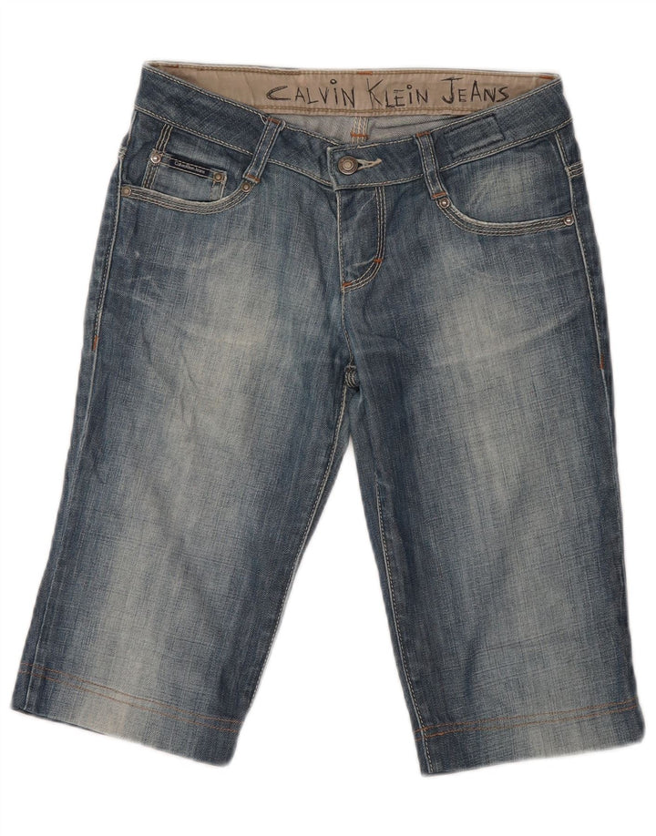 Calvin Klein Bermudas vaqueras para mujer W26 Small Blue Cotton