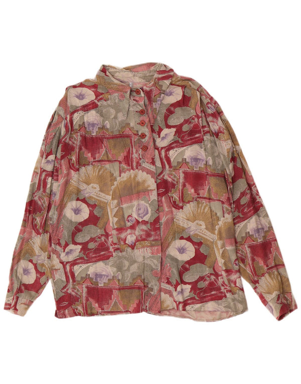 Vintage mujer camisa blusa Reino Unido 18 XL multicolor floral