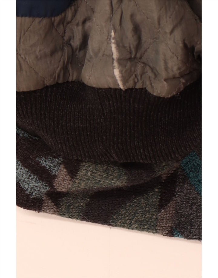 Vintage hombres bomber chaqueta Reino Unido 42 XL multicolor geométrico alpaca lana