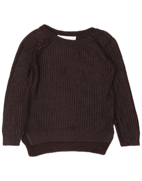 Zara - Jersey con cuello barco para mujer, talla 40, acrílico moteado negro mediano