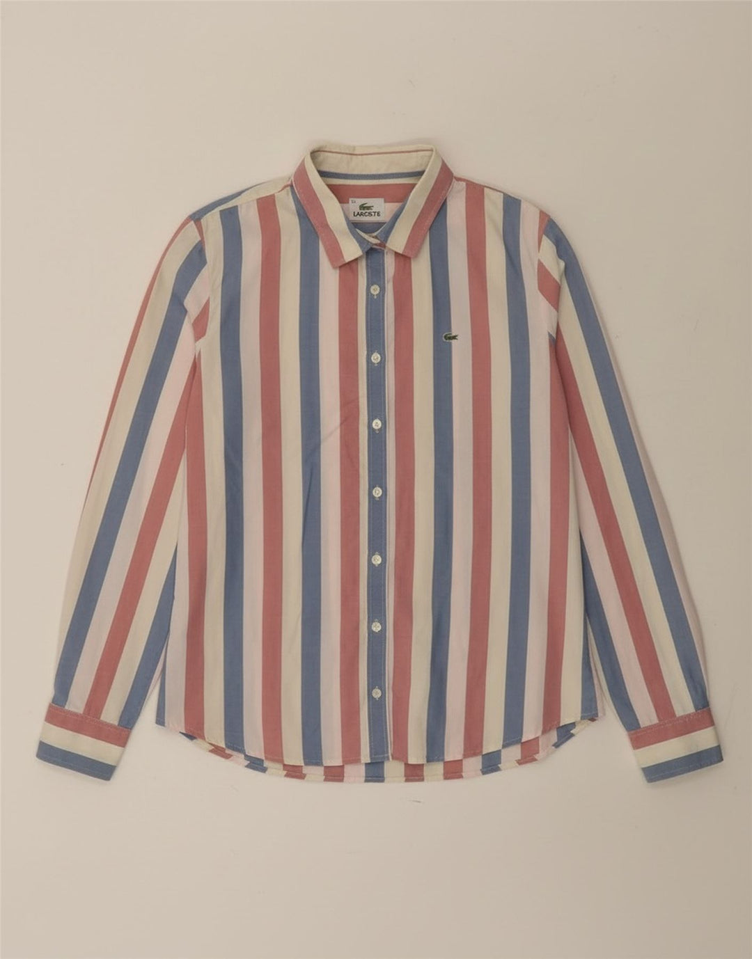 Camisa Lacoste Mujer Talla 42 Grande Algodón Rayas Multicolor