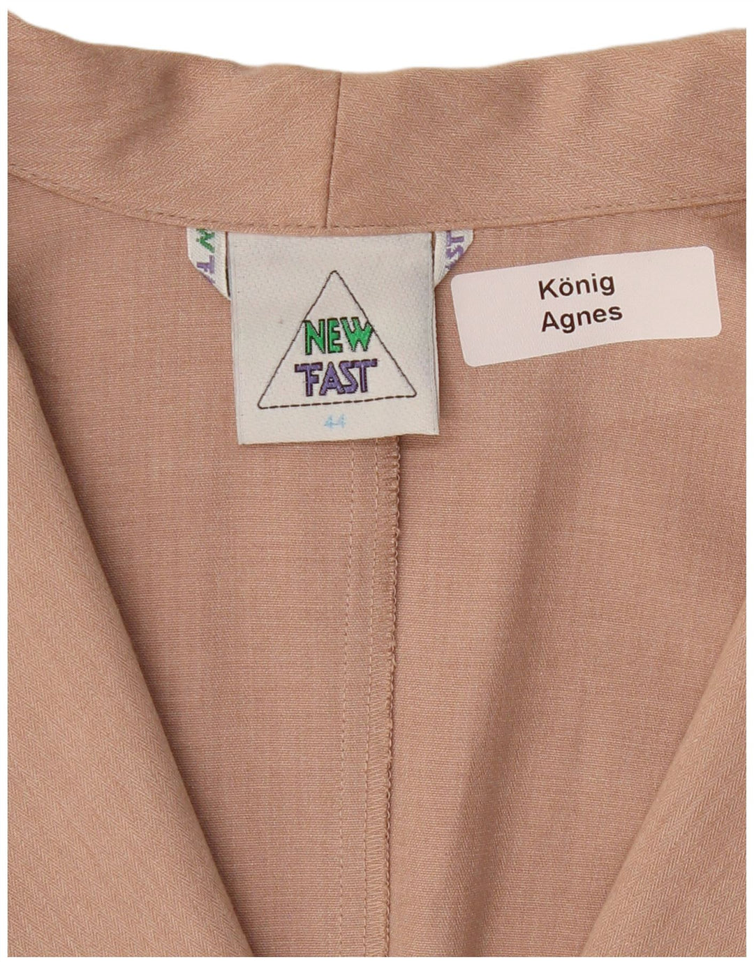 NEW FAST Chaqueta tipo blazer con 3 botones y manga 3/4 para mujer EU 44 XL Poliéster beige