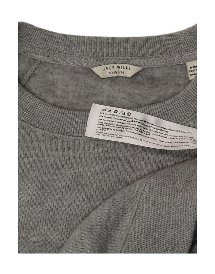 Jack Wills Sudadera para mujer Jumper UK 10 Small Grey Cotton