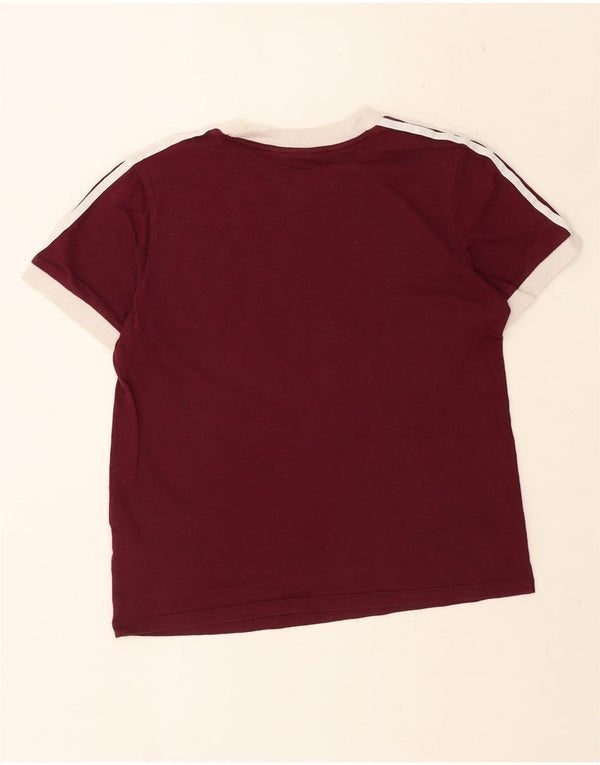 Adidas Camiseta para mujer Top UK 12 Medium Borgoña Algodón