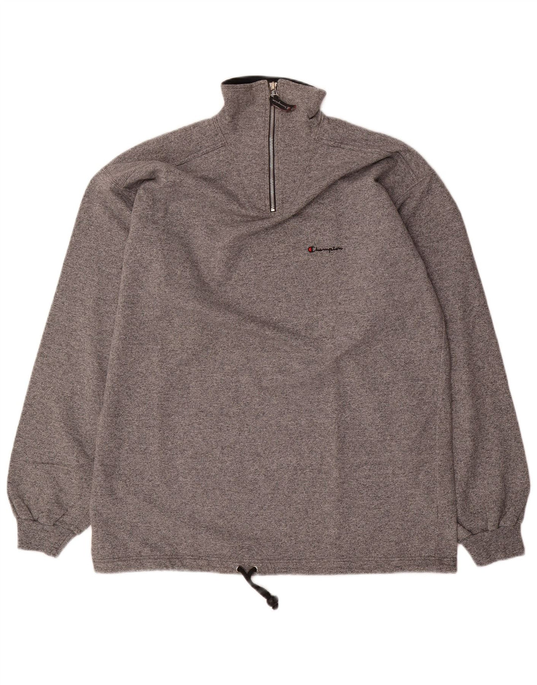 Champion Sudadera con cuello y cremallera para hombre, talla 2XL, algodón gris