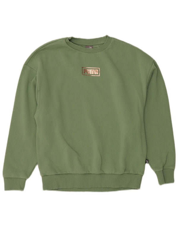 Puma - Sudadera gráfica para mujer, talla 10, algodón verde pequeño