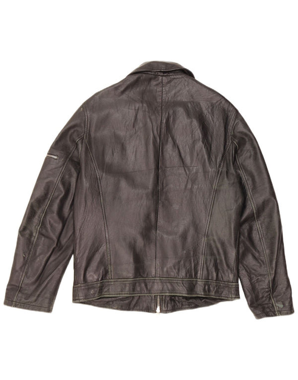 Lavorazione Artigianale Chaqueta de cuero para hombre IT 48 Cuero negro mediano