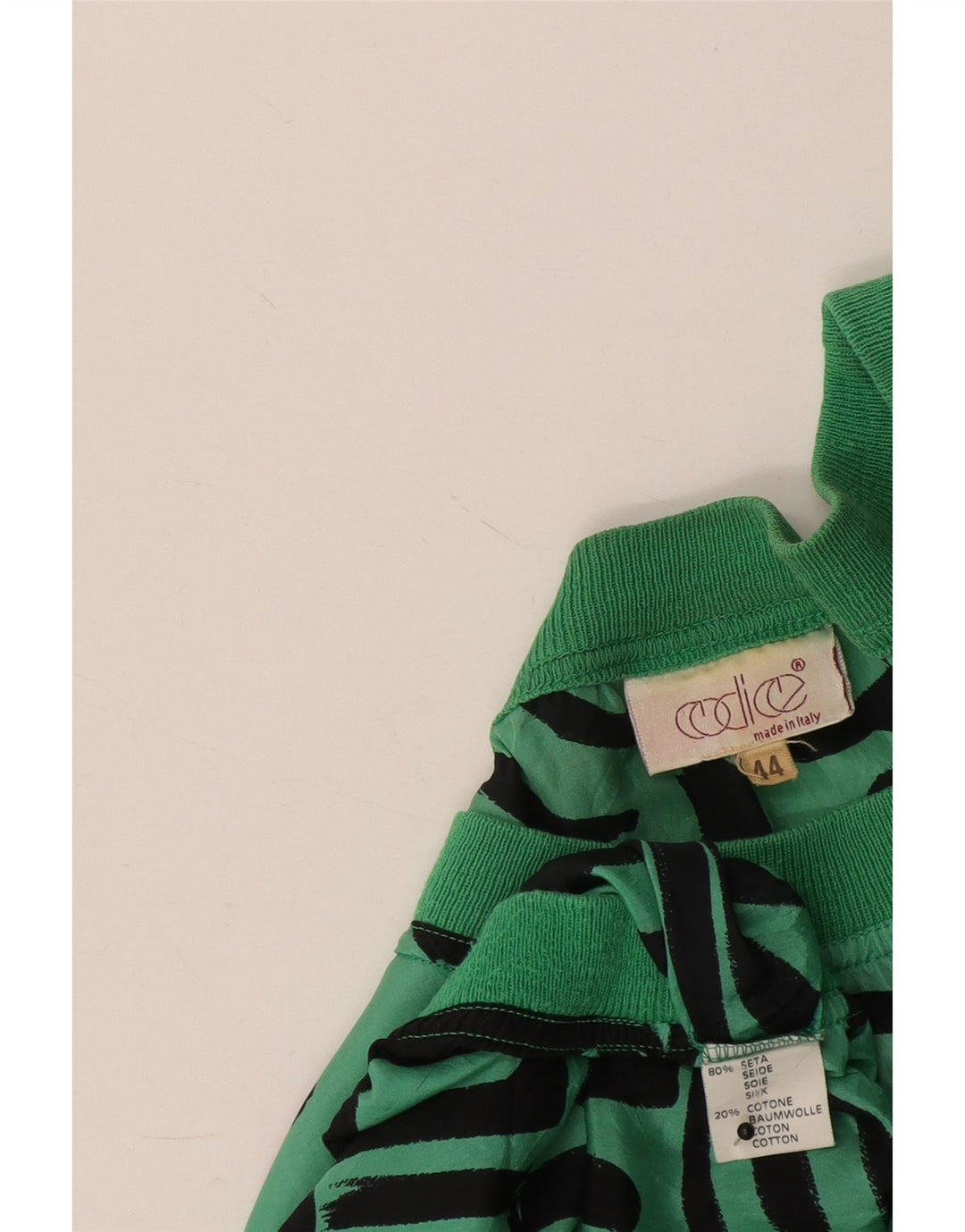 Blusa Oversize Mujer Codice Top IT 44 Seda Geométrica Verde Medio