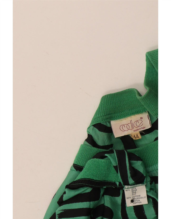 Blusa Oversize Mujer Codice Top IT 44 Seda Geométrica Verde Medio