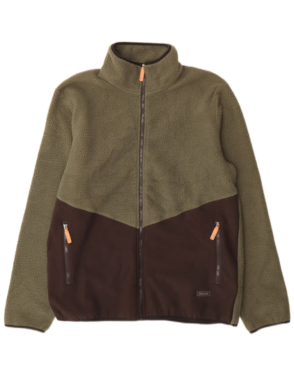 Brugi Chaqueta polar para hombre ES 42 XL Verde Colorblock Poliéster