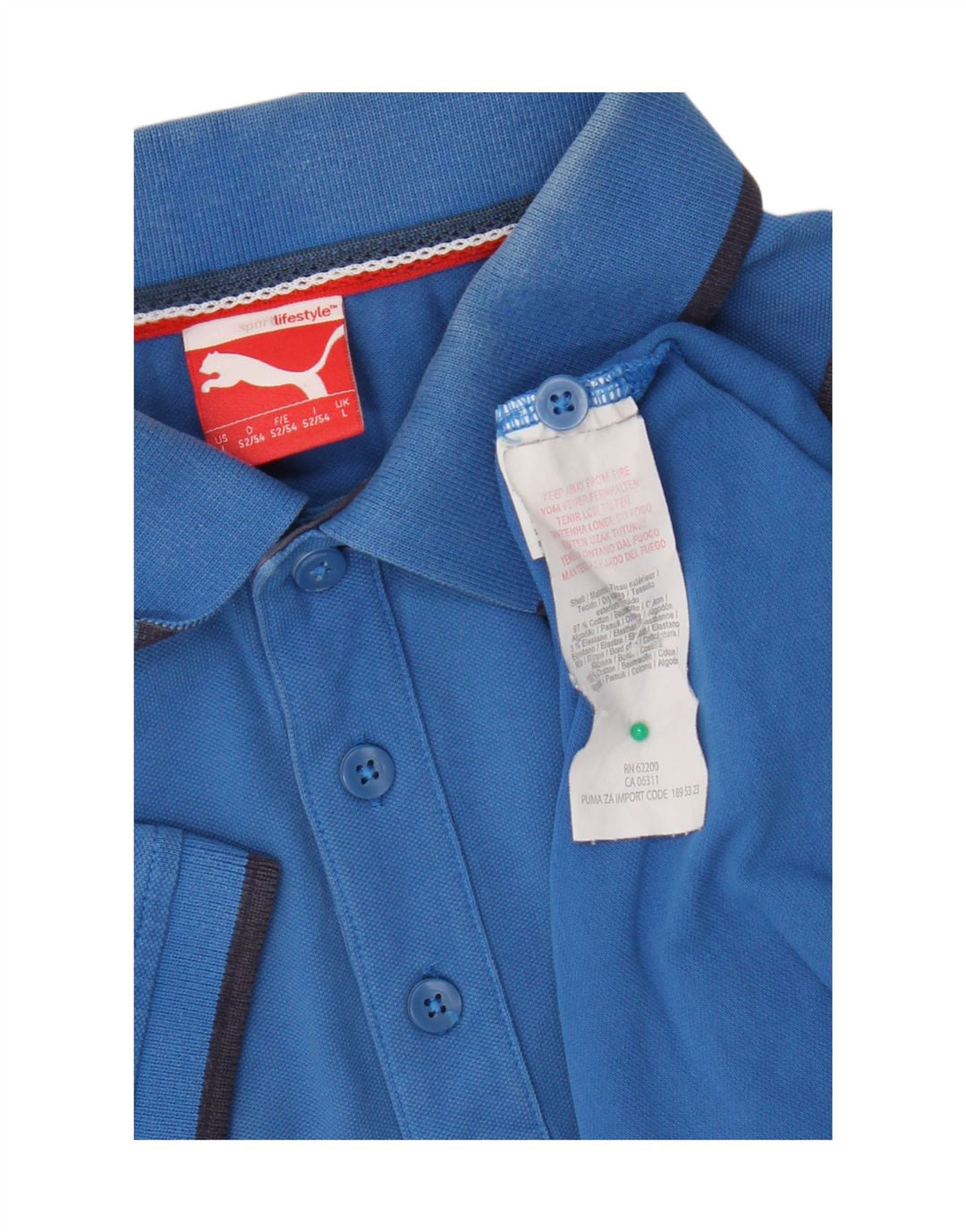 Polo Puma Hombre Algodón Azul Grande