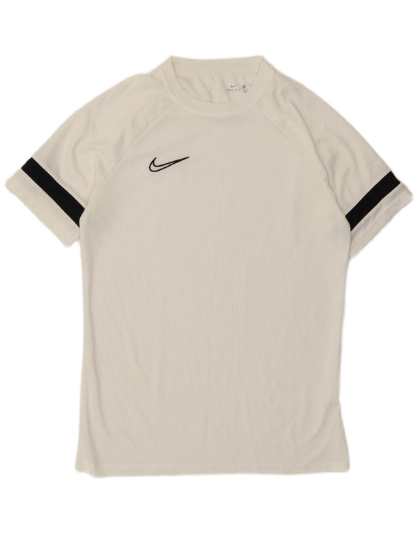 Camiseta Nike Dri Fit para hombre Top medio blanco color block Poliéster