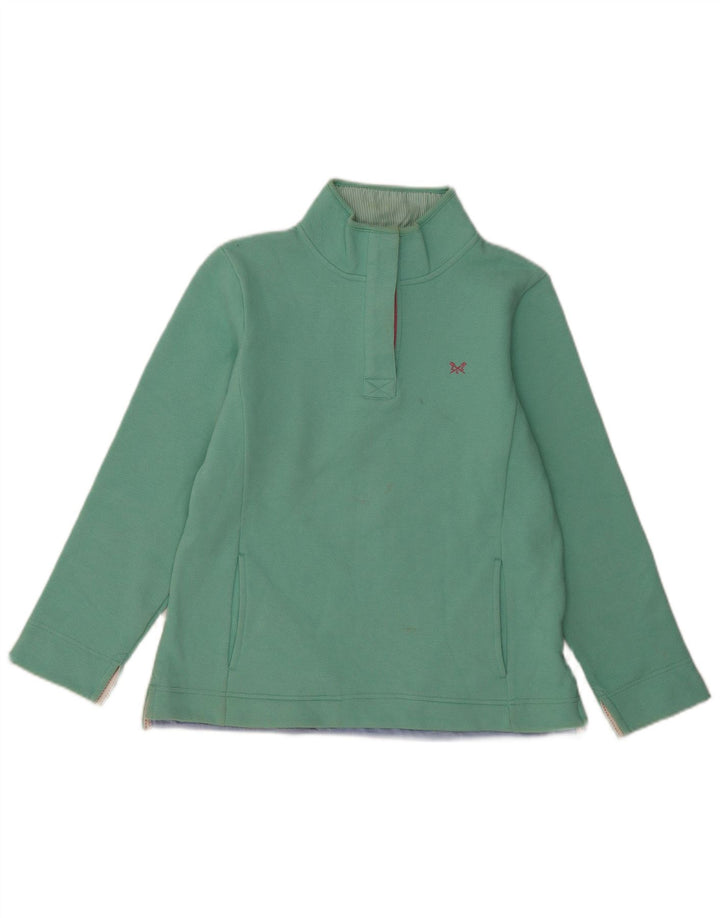 Crew Clothing - Sudadera con cuello y botones para mujer, talla 40, color verde medio