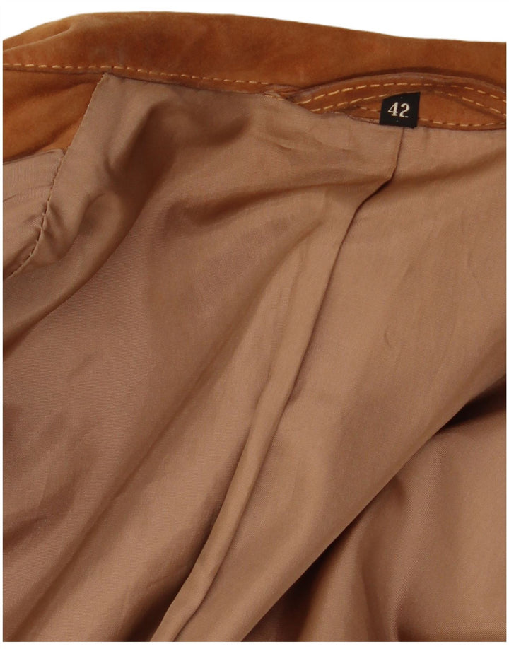 VINTAGE Chaqueta Blazer de ante de 3 botones para mujer IT 42 Marrón medio
