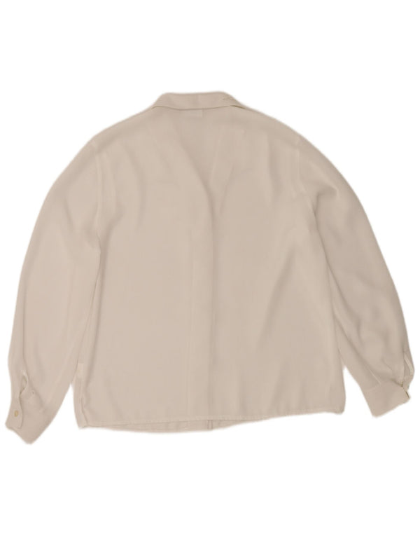 Blusa vintage para mujer EU 40 Poliéster blanco medio