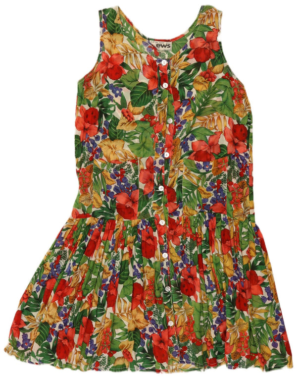 VINTAGE Vestido camisero sin mangas para mujer Talla única Floral multicolor